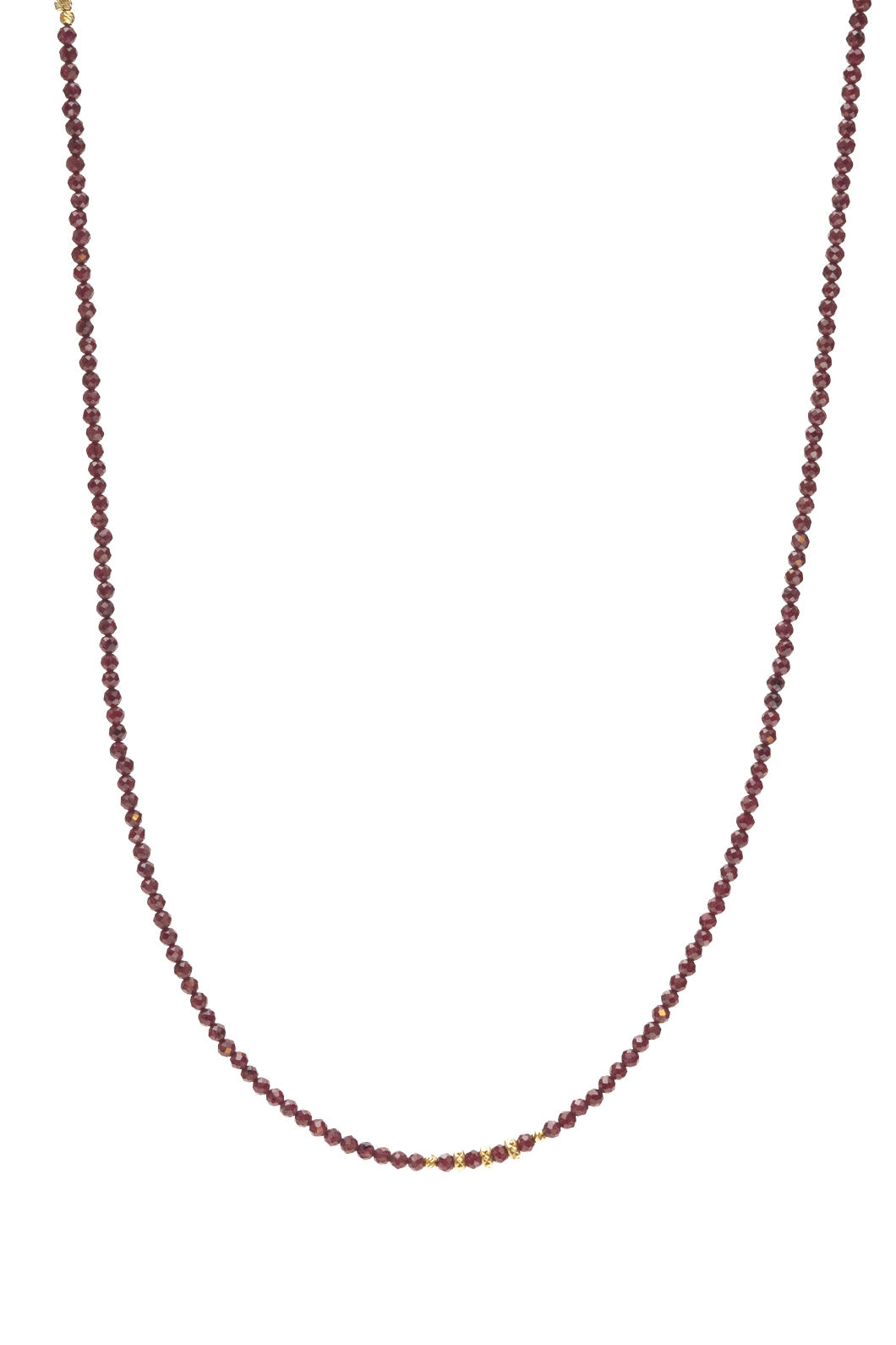Nikki Necklace Red Garnet - Gold