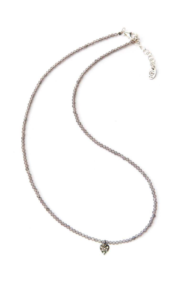 Noora Hjerte Diamant Halskæde - Sølv