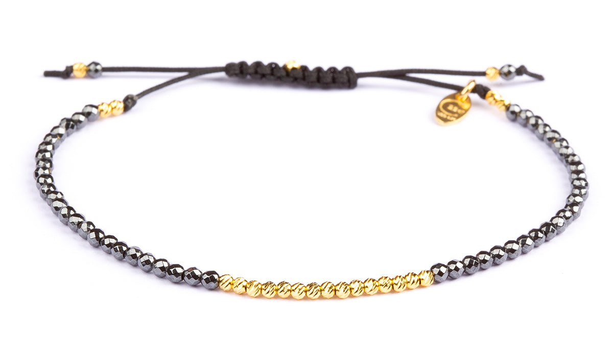 Olga Facet Hematite -  Gold