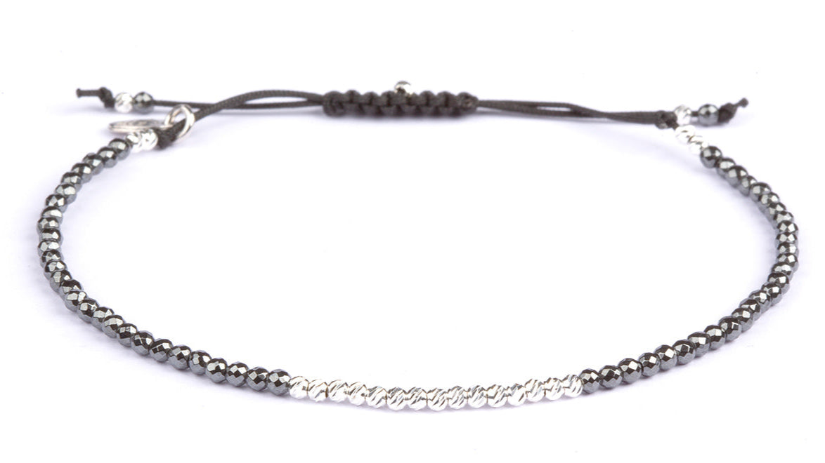 Olga Facet Hematite -  Silver