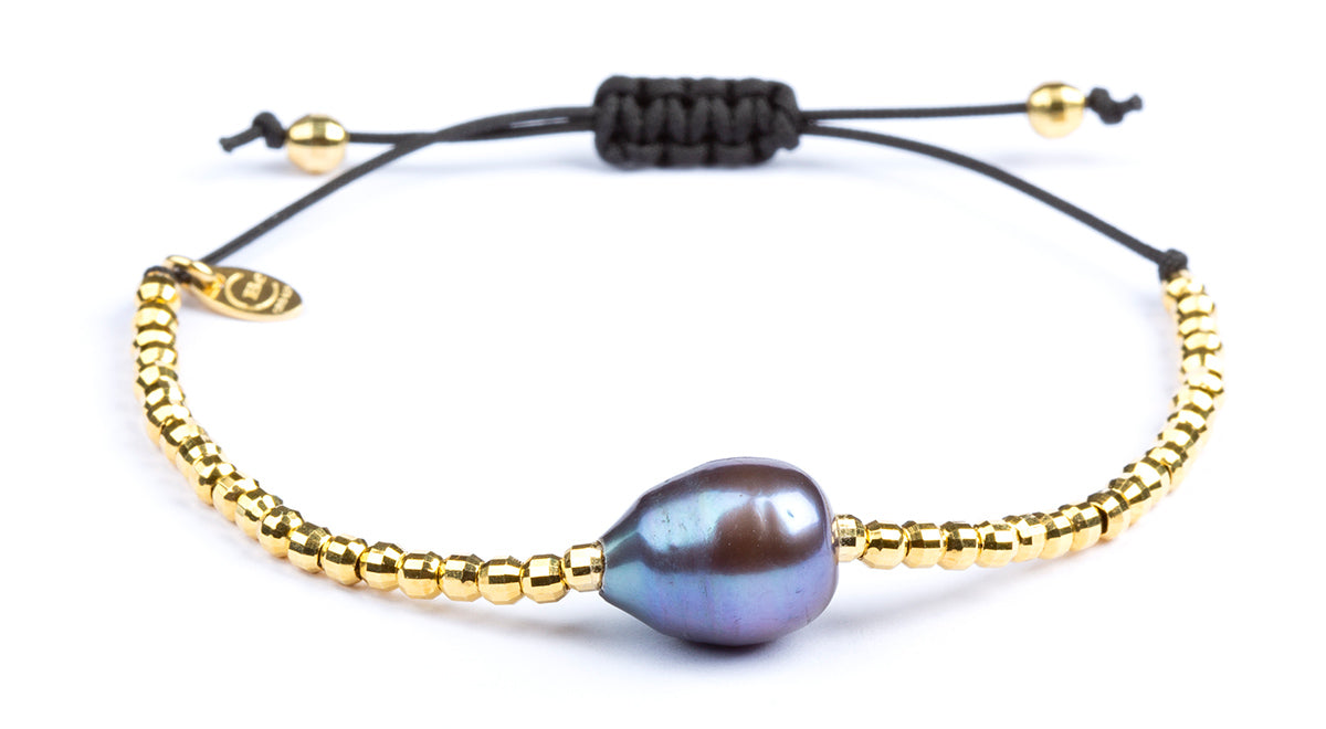 Silje Armbånd Påfugleperle - Guld