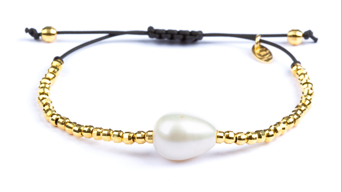 Silje Armbånd Hvid Perle - Guld