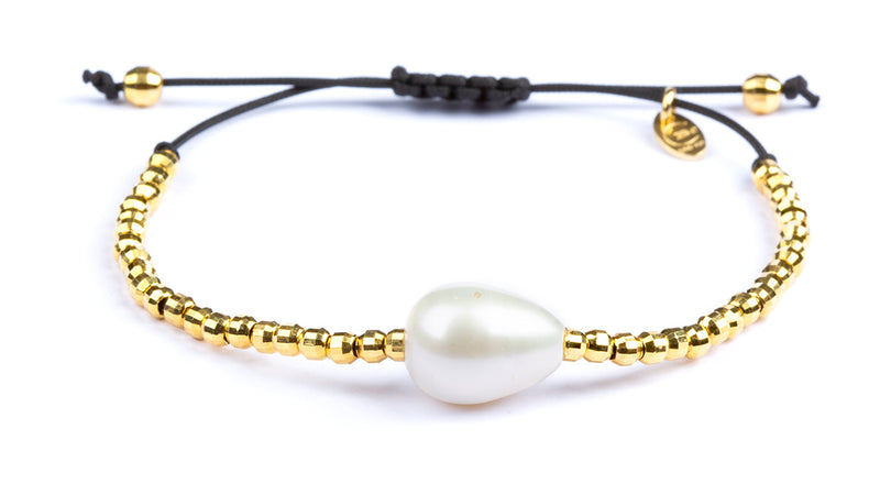 Silje Bracelet White Pearl - Gold