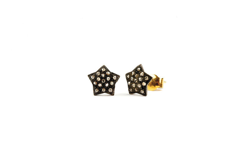 Star Diamond Earrings Studs YG