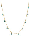 Susan Blue  Zirconia Necklace - Gold