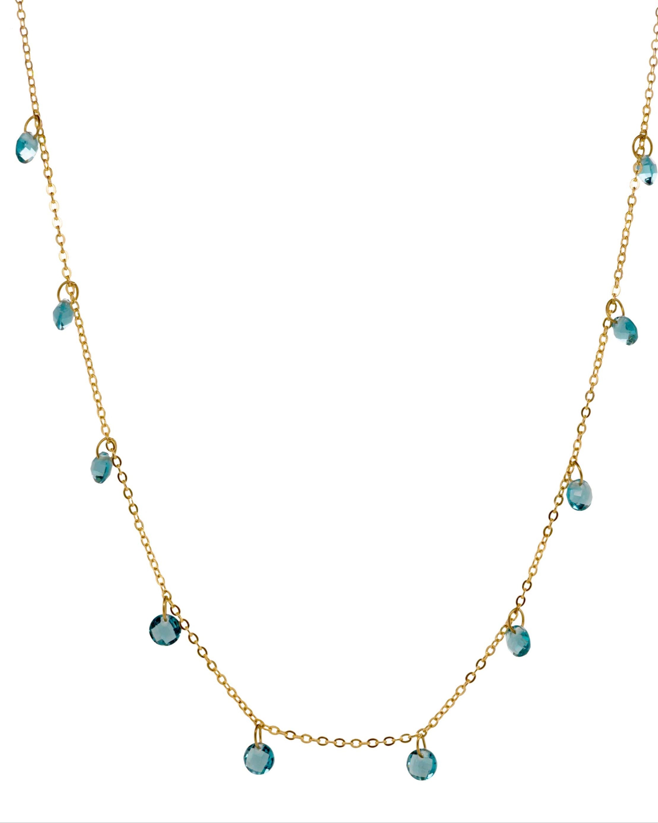 Susan Blue  Zirconia Necklace - Gold