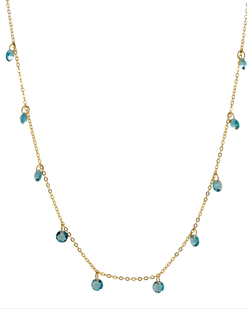 Susan Blue  Zirconia Necklace - Gold