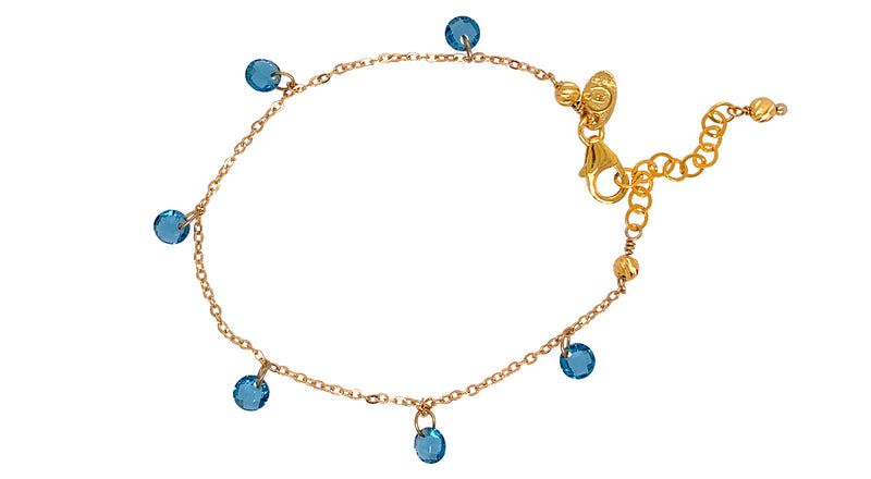 Susan Blue Zirconia Bracelet - Gold