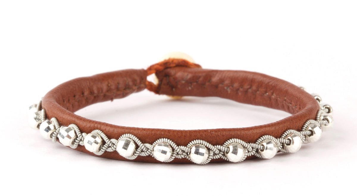 Tyri Facet Sølvperler - Chokolade