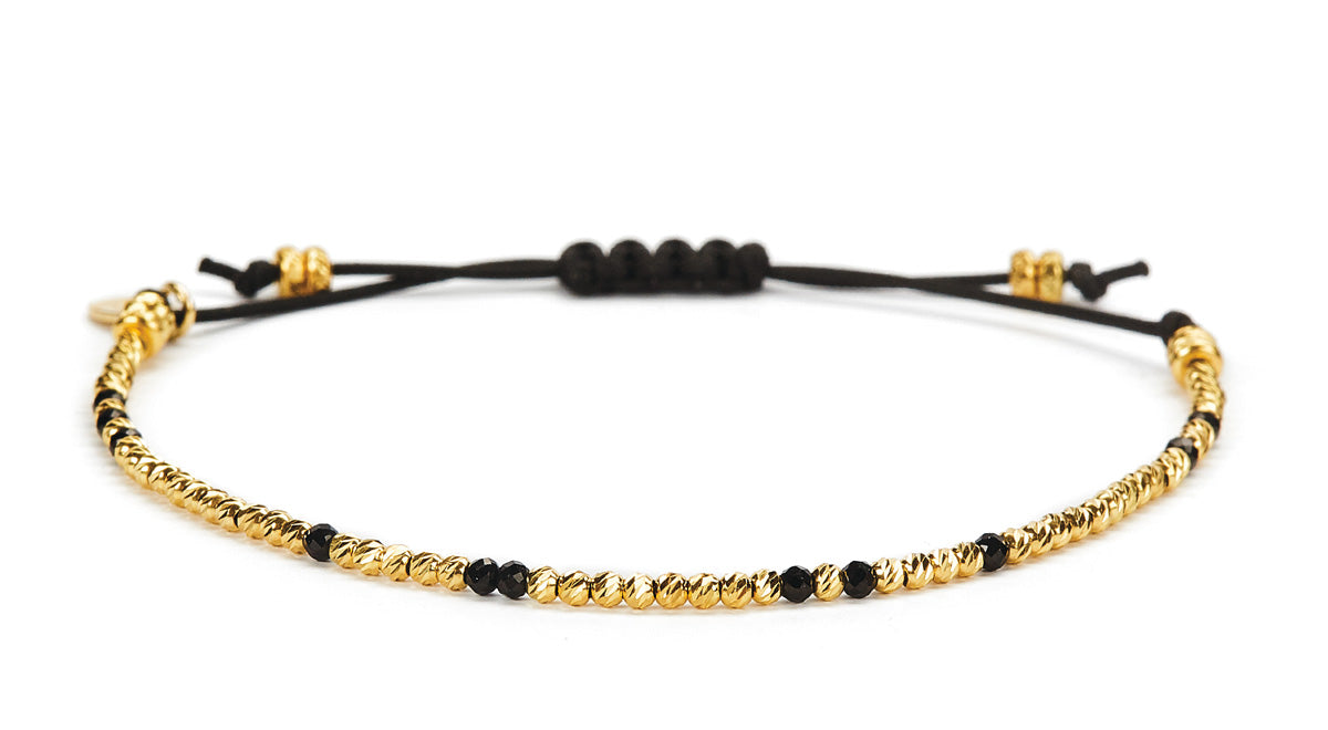 Uma Facet Black Spinel - Gold