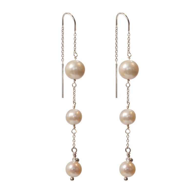 Venus Pearl Earrings - Silver