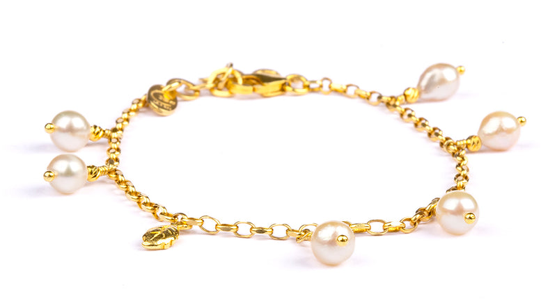Viola Bracelet White Pearl - Gold