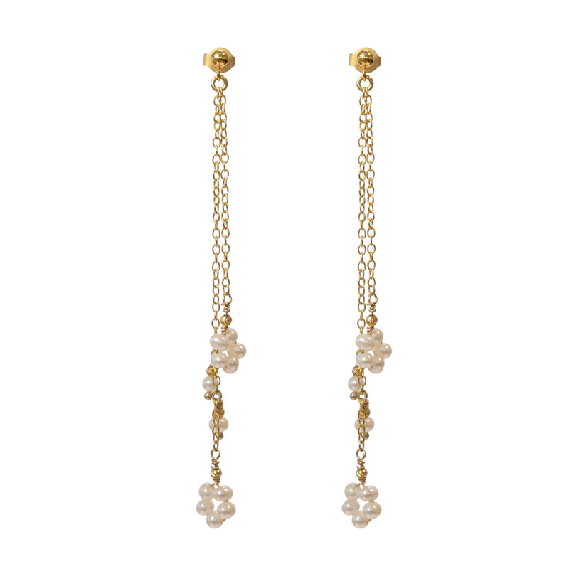 Zena Pearl Earrings - Gold
